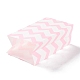 長方形のクラフト紙袋  ハンドルなし  ギフトバッグ  波の模様  ピンク  9.1x5.8x17.9cm CARB-K002-04A-07-2