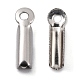 201 Stainless Steel Fold Over Crimp Cord Ends X-STAS-R055-07-3