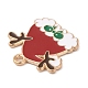 合金エナメルチャーム  クリスマステーマ  ライトゴールド  帽子  20x21.5x1.5mm  穴：1.6mm ENAM-Z003-01G-KCG-3