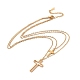 Двухслойное ожерелье с подвеской в виде креста из нержавеющей стали с кабельными цепочками для мужчин и женщин NJEW-E088-01G-2