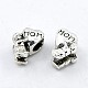 Antique Silver Tone Litter Boy with Heart Alloy European Large Hole Beads X-PALLOY-E029-AS-1