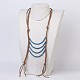 Synthetic Turquoise Tiered Necklaces NJEW-JN02124-01-4