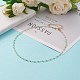 Faceted Round Natural Amazonite Beaded Necklaces NJEW-JN03215-03-4