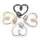 Brass Micro Pave Clear Cubic Zirconia Screw Carabiner Lock Charms ZIRC-T013-05-NF-1
