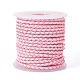 編み紐  革のアクセサリーコード  ジュエリーDIY製版材料  スプールで  ピンク  3.3mm  10ヤード/ロール WL-I005-A12-1