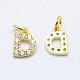 Brass Micro Pave Grade AAA Cubic Zirconia Charms ZIRC-P067-11G-D-NR-1