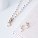 Anattasoul ABS-Kunststoffperlen-Herzanhänger-Halskette mit Perlenketten und baumelnden Ohrsteckern SJEW-AN0001-18-7