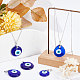 SUNNYCLUE 1 Box 5Pcs 5 Styles Glass Evil Eye Charm Lampwork Bead Charms Blue Hamsa Eyes Round Teardrop Charms for Jewelry Making Charm Women Adults DIY Crafts Necklace Earring Bracelet Supplies LAMP-SC0001-17-5