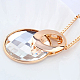 Plaqué or véritable ovale alliage verre strass pendentif collier de chandail NJEW-DD0009-060A-2