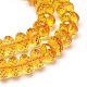 Faceted(64 Facets) Rondelle Cultured Piezoelectric Citrine Beads Strands G-I152-8x12-S-AA-2