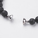 Bracelets extensibles en perles de lave naturelle BJEW-I241-16I-3