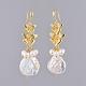 Colliers et boucles d'oreilles pendantes en perles keshi naturelles baroques SJEW-JS01074-8