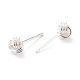 Fabric Knot 925 Sterling Silver Stud Earrings for Girl Women EJEW-I259-03S-2