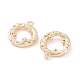 Brass Micro Pave Clear Cubic Zirconia Charms KK-F871-36G-2