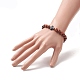 Stretch-Armband aus natürlichem Rosenholz und synthetischen türkisfarbenen Perlen für Männer und Frauen BJEW-JB09291-3