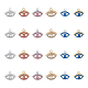 Superfindings 48 Uds. 6 colores colgantes de aleación de mal de ojo amuletos de rhinestone de mal de ojo colgantes de ojo de la suerte para diy pulsera collar fabricación de joyería artesanal FIND-FH0007-39-1