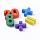 木製の子供のdiyのビルディングブロック  学習と教育のためのおもちゃ  数  ミックスカラー  30x23x1.5cm  25個/セット DIY-L018-19-3