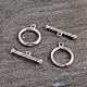 Platinum Plated Ring Sterling Silver Toggle Clasps STER-K014-H550-P-2