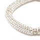 Bling Polymer Clay Rhinestone Curved Tube Beads Stretch Bracelet for Women BJEW-JB07490-03-4