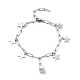 Pulsera ccb pearl & 304 de acero inoxidable con cadenas de clip para mujer BJEW-C025-05P-2