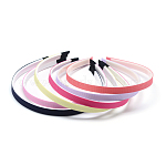 Plain Plastic Hair Band Findings, with Teeth, with Grosgrain, Mixed Color, 120mm, 10mm