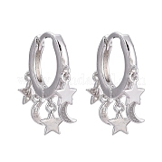 Латунные английском замке Серьги-кольца EJEW-K083-44P
