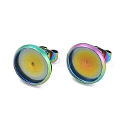 Плоские круглые серьги-гвоздики из нержавеющей стали 304 STAS-I323-18mm-RC