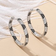 Латунные микро проложить серьги обруча кубического циркония EJEW-M077-02P