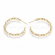 Brass Stud Earrings KK-S350-063G