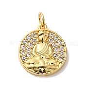 Латунные микропаве прозрачные подвески с фианитом KK-M278-05B-G