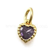 Латунные микро проложить кубического циркония подвески KK-P295-14G-03