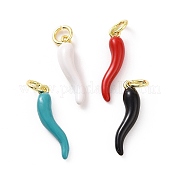 Подвески из латуни с покрытием из эмали KK-C008-20G