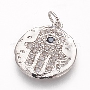 Латунные микро проложить кубического циркония подвески KK-P156-14P-NR