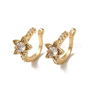 Серьга-кафф из латуни с микропаве и цирконием EJEW-L271-09KCG-02
