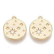 Brass Micro Pave Cubic Zirconia Charms KK-T050-18G-NF