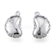Brass Micro Pave Clear Cubic Zirconia Charms KK-N216-559P