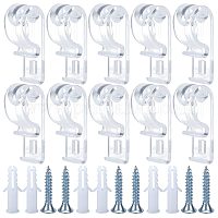 Wholesale GORGECRAFT 1 Bag 200Pcs Curtain Hooks Plastic White Curtain Track  Hook Smooth Wheel Rollers Curtain Rail Slider Hooks for Window Door Shower  Bathroom 