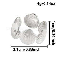 Anelli aperti con polsino in acciaio inossidabile 304, forma a conchiglia, colore acciaio inossidabile, 10mm, diametro interno: 21mm.
