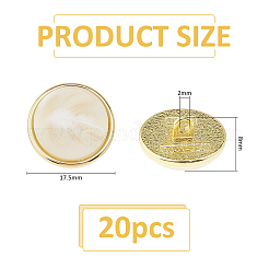 20 Stück Legierungsharzknöpfe&nbsp;DIY-FH0009-88