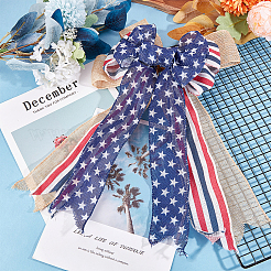 Schleifen aus Polyester und Sackleinen&nbsp;DIY-WH0304-570
