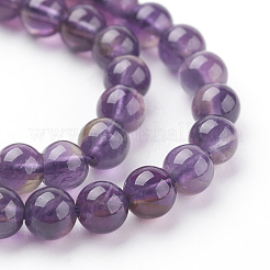 Natürlichen Amethyst Perlen Stränge&nbsp;G-G099-4mm-1