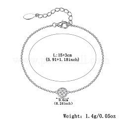 Set di gioielli geometrici con cerchi in zircone in argento sterling per l'uso quotidiano&nbsp;RC3582-4