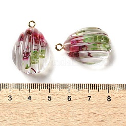 Colgantes de resina transparente con flores secas en el interior&nbsp;LS-RESI-A043-06B