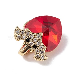Pendenti in vero ottone placcato in oro 18k placcato in cremagliera con micro pavé di zirconi cubici trasparenti&nbsp;KK-C015-10G-02