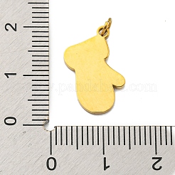 Pendentifs en acier inoxydable 304 plaqués ionique (IP) sur le thème de Noël&nbsp;STAS-O005-01D-G