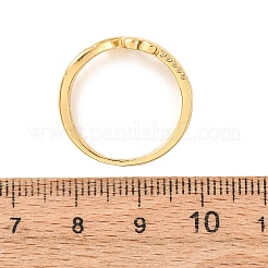 Bagues en laiton micro pavées en oxyde de zirconium transparent pour femmes&nbsp;RJEW-C168-03G