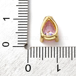 Tropfenförmige Schiebeanhänger aus Messing mit Mikropflaster und Zirkonia&nbsp;KK-C119-16G-03