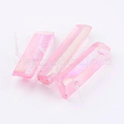 Cuentas de perlas graduadas de cristal de cuarzo natural electrochapado&nbsp;G-P315-A08