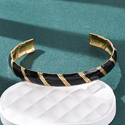 Bracelets en acier inoxydable 304 émaillé pour femmes&nbsp;BJEW-H637-01G