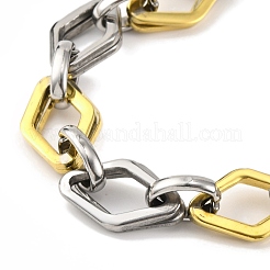 Collar de cadena de eslabones romboidales de acero inoxidable 201&nbsp;NJEW-F22-39N-GP